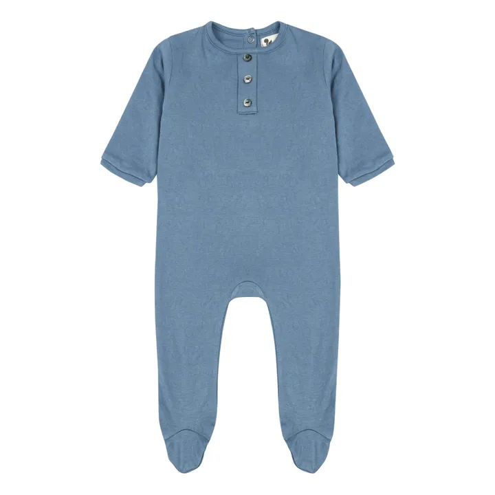 Pyjama Domino aus Bio-Baumwolle  | Blau- Produktbild Nr. 0