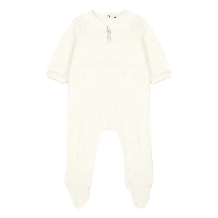 Pyjama Domino aus Bio-Baumwolle  | Cremefarben- Produktbild Nr. 0