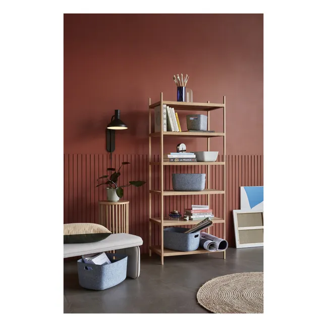 Estantería con 6 niveles de roble FSC