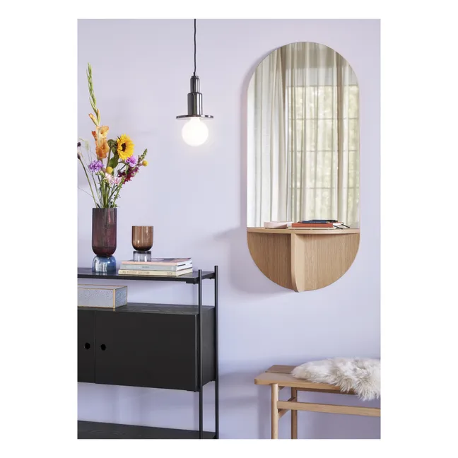 Large Mirror with FSC Oak Shelf