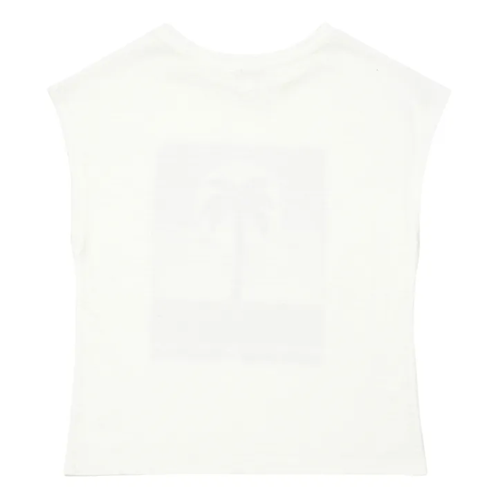 Palm Tree Organic Cotton Tank Top | Off white- Product image n°3