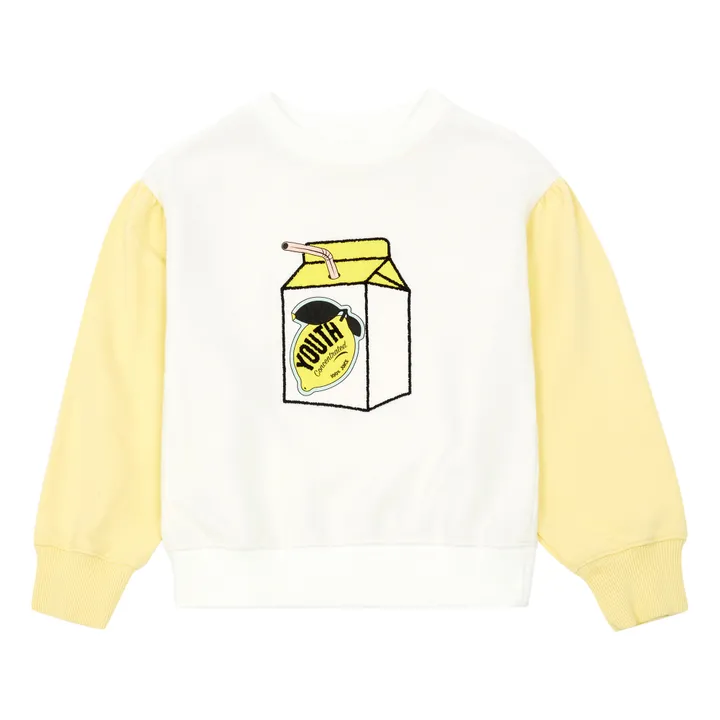 Sweatshirt Bio-Baumwolle Lemonade | Weiß- Produktbild Nr. 0