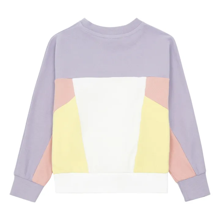 Sweatshirt Color Block Coton Bio | Rose bonbon- Image produit n°3