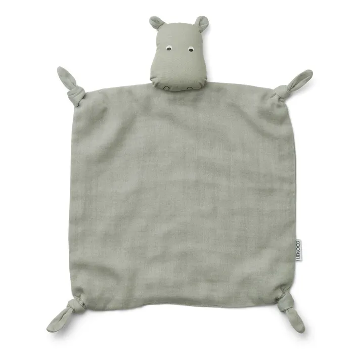 Agnete Hippo Organic Cotton Soft Toy  | Light blue- Product image n°0