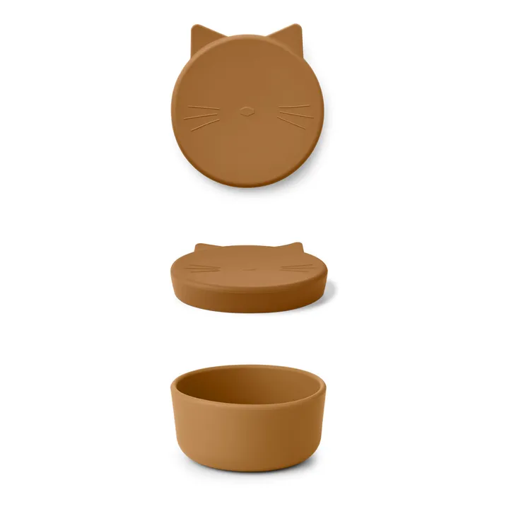 Snack-box Gatto Cornelius in silicone | Giallo senape- Immagine del prodotto n°1