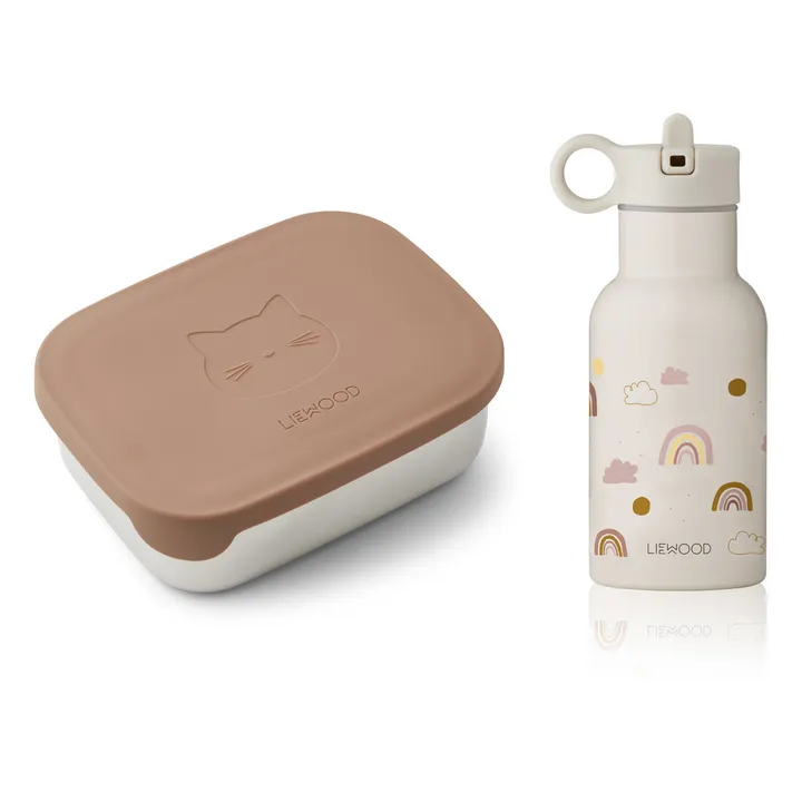 Lunch-box and Water Bottle Arc-en-ciel | Pink- Product image n°0