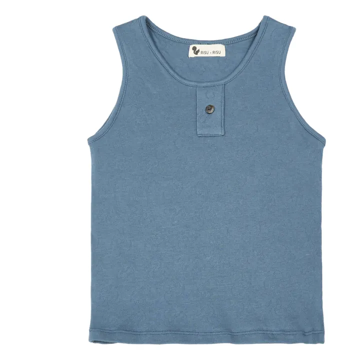 Wrestler Tank Top in Organic Cotton | Blue- Product image n°0
