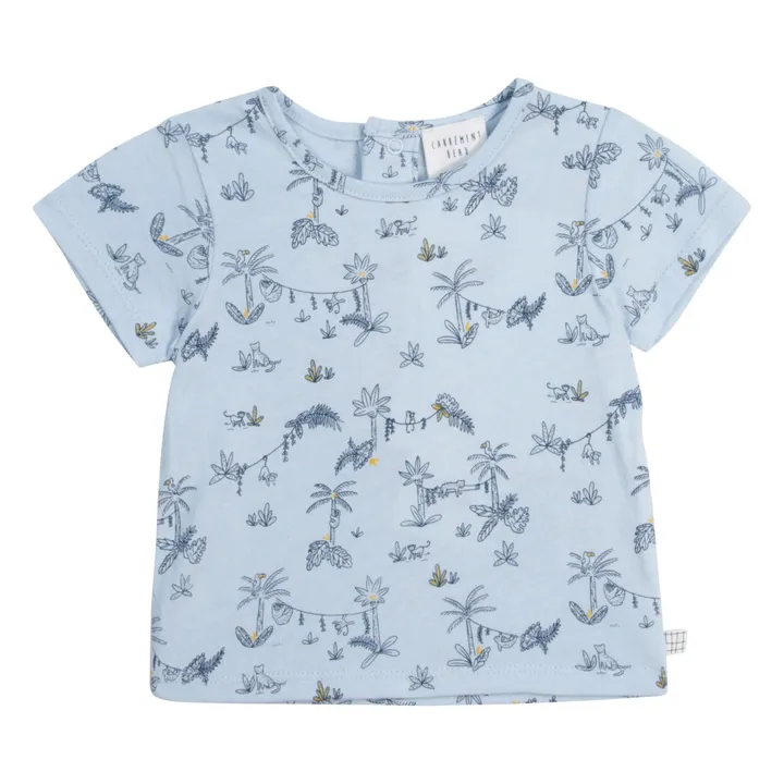 Camiseta algodón orgánico Palmeras | Azul- Imagen del producto n°0