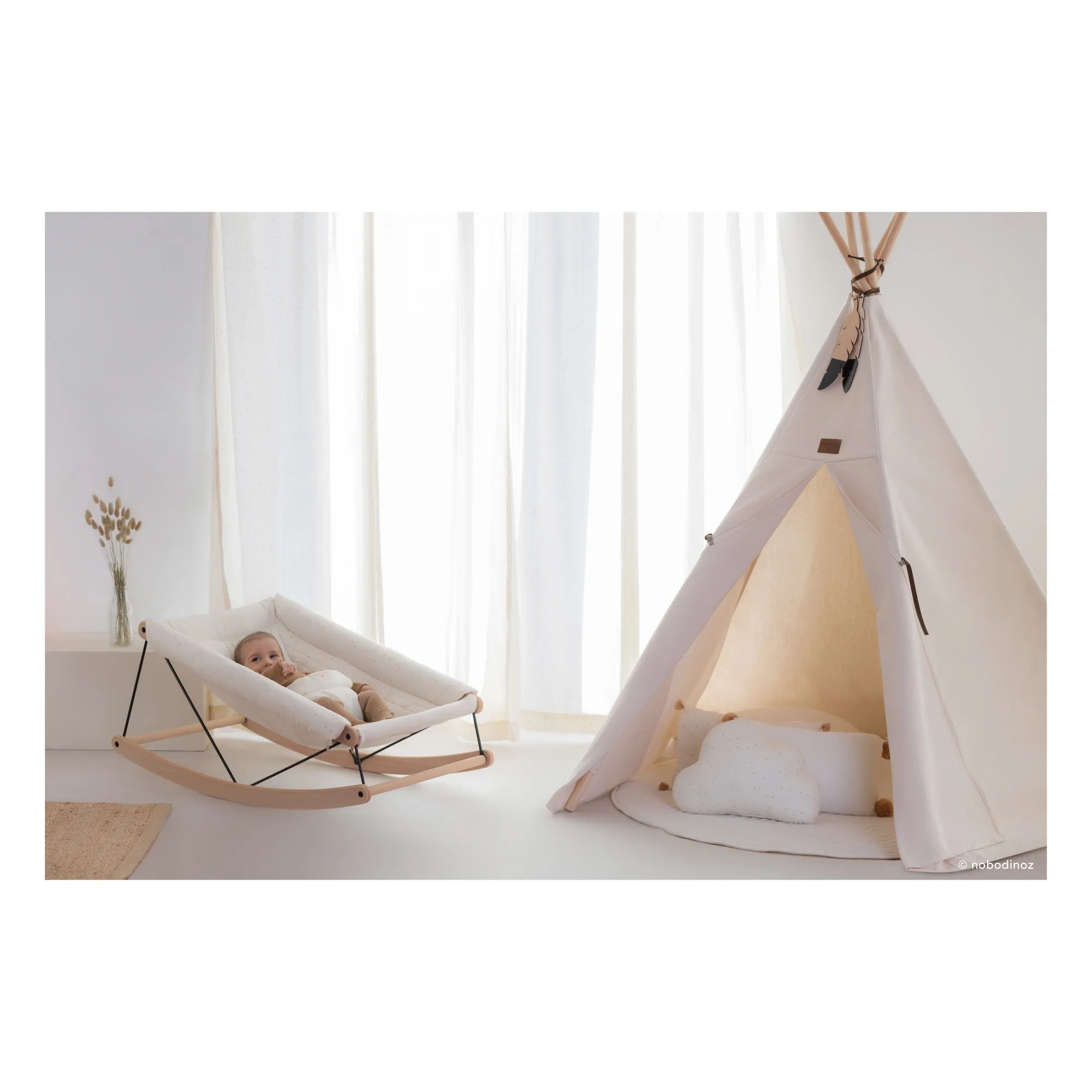 Growing Green Baby Bouncer | Cream- Product image n°1
