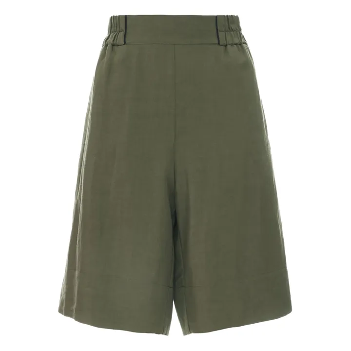 Biancospino Linen Blend Shorts  | Khaki- Product image n°0