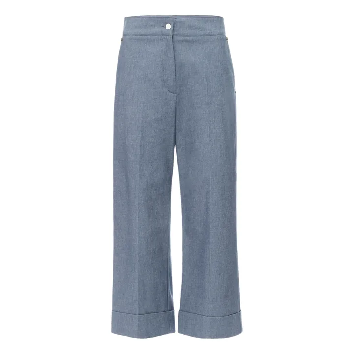 Mokaite Chambray Trousers  | Blue- Product image n°0