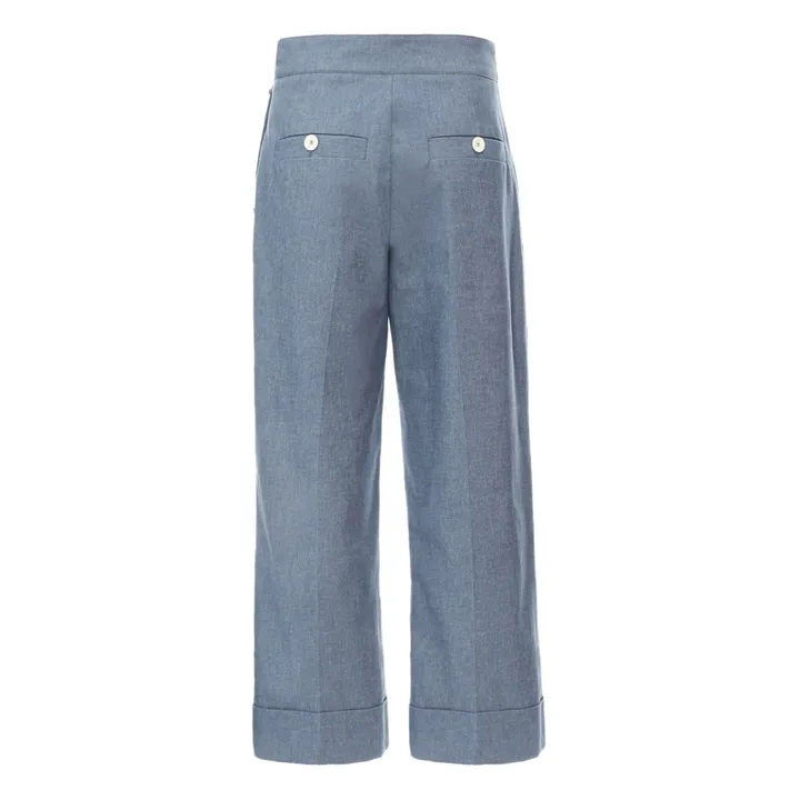 Mokaite Chambray Trousers  | Blue- Product image n°4