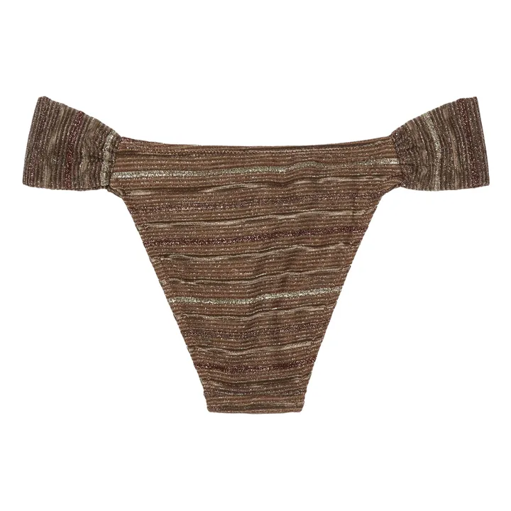 Braguita de bikini Sabaudia a rayas de lúrex | Bronce- Imagen del producto n°4