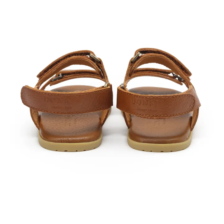 Sandalias de piel Topo con velcros  | Coñac- Imagen del producto n°4