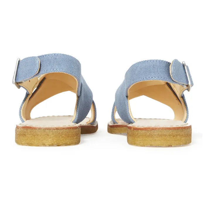 Crossed Vegan Canvas Sandals | Denim blue- Product image n°4