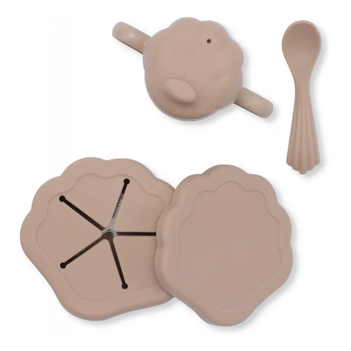 Clam Silicone Dinner Set - Set of 4 | Blush- Product image n°0