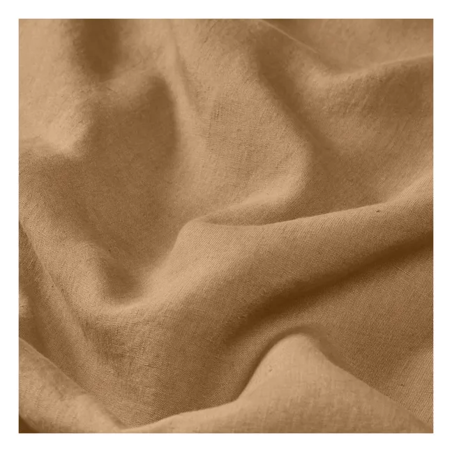 Kissenbezug aus gewaschenem Leinen | Haselnussbraun