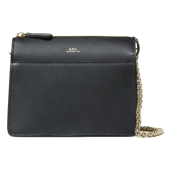 A.P.C. - Ella Chain Smooth Leather Bag - Mini - Black | Smallable