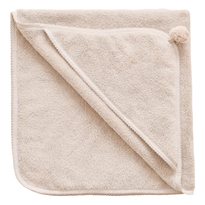 Kapuzenbadetuch aus Baumwolle | Sandfarben- Produktbild Nr. 0