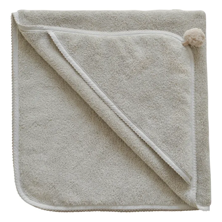 Kapuzenbadetuch aus Baumwolle | Blasses Grün- Produktbild Nr. 0