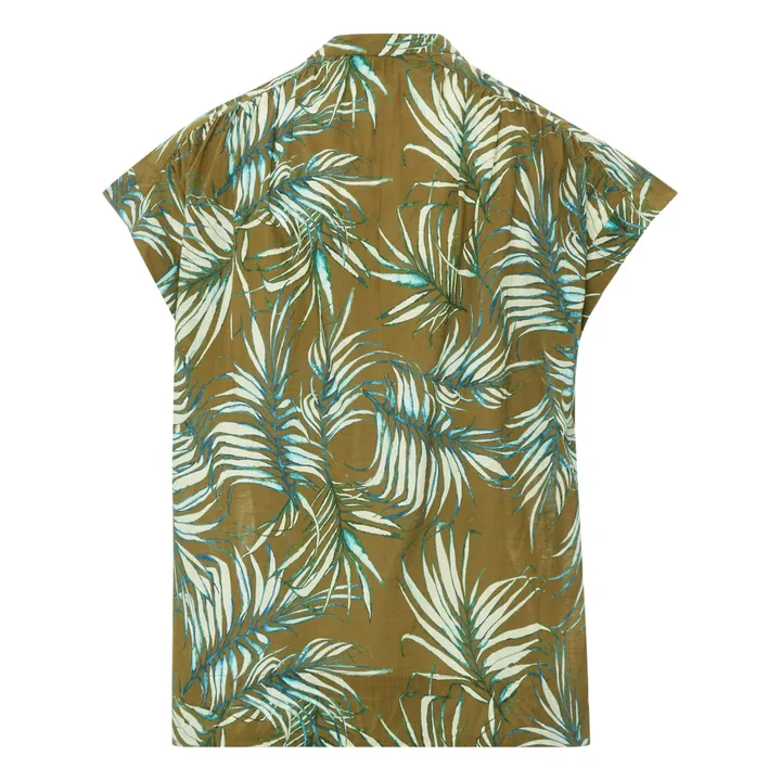 Top Mirmande Palmes Fileté de Coton | Vert- Image produit n°4