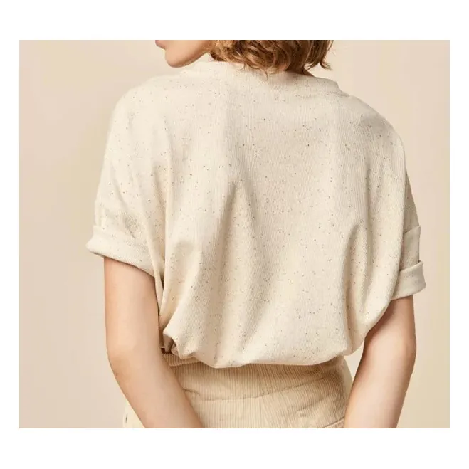 T-Shirt Oversize Moremi aus Leinen und Baumwolle | Sandfarben- Produktbild Nr. 6