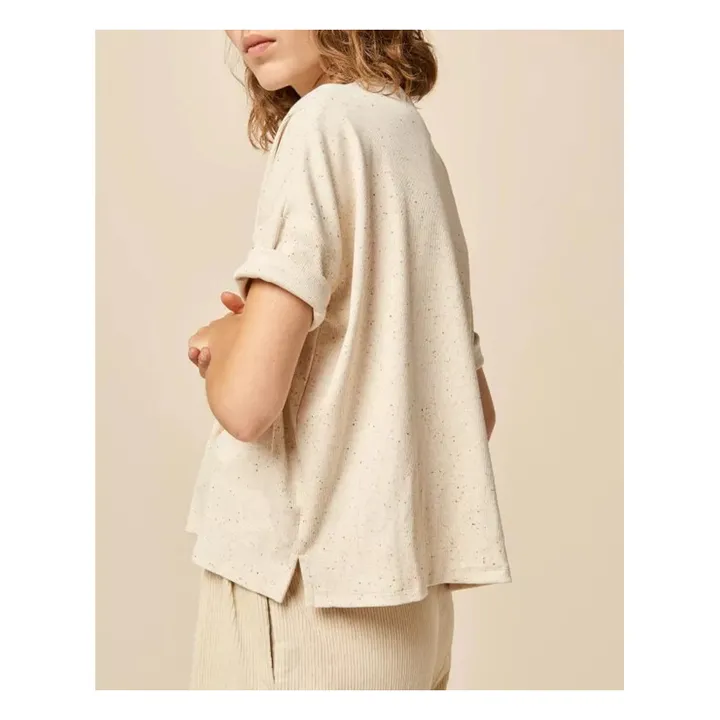 T-Shirt Oversize Moremi aus Leinen und Baumwolle | Sandfarben- Produktbild Nr. 3