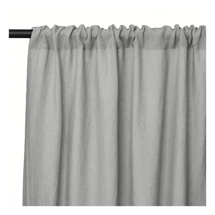 Cortina fruncida de lino lavado | Gris graphite- Imagen del producto n°0