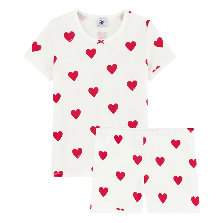 Mid-length Organic Cotton Pyjamas  | White- Product image n°0
