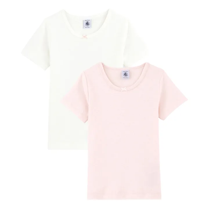Set de 2 Camisetas Lisas Loving algodón orgánico | Rosa- Imagen del producto n°0