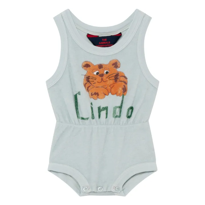 Squirrel Lindo Terrycloth Playsuit  | Light blue- Product image n°0