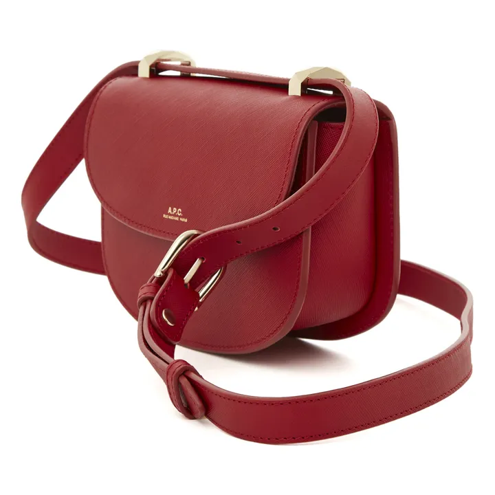 A.P.C. - Sac Genève Mini Cuir Embossé - Rouge foncé | Smallable