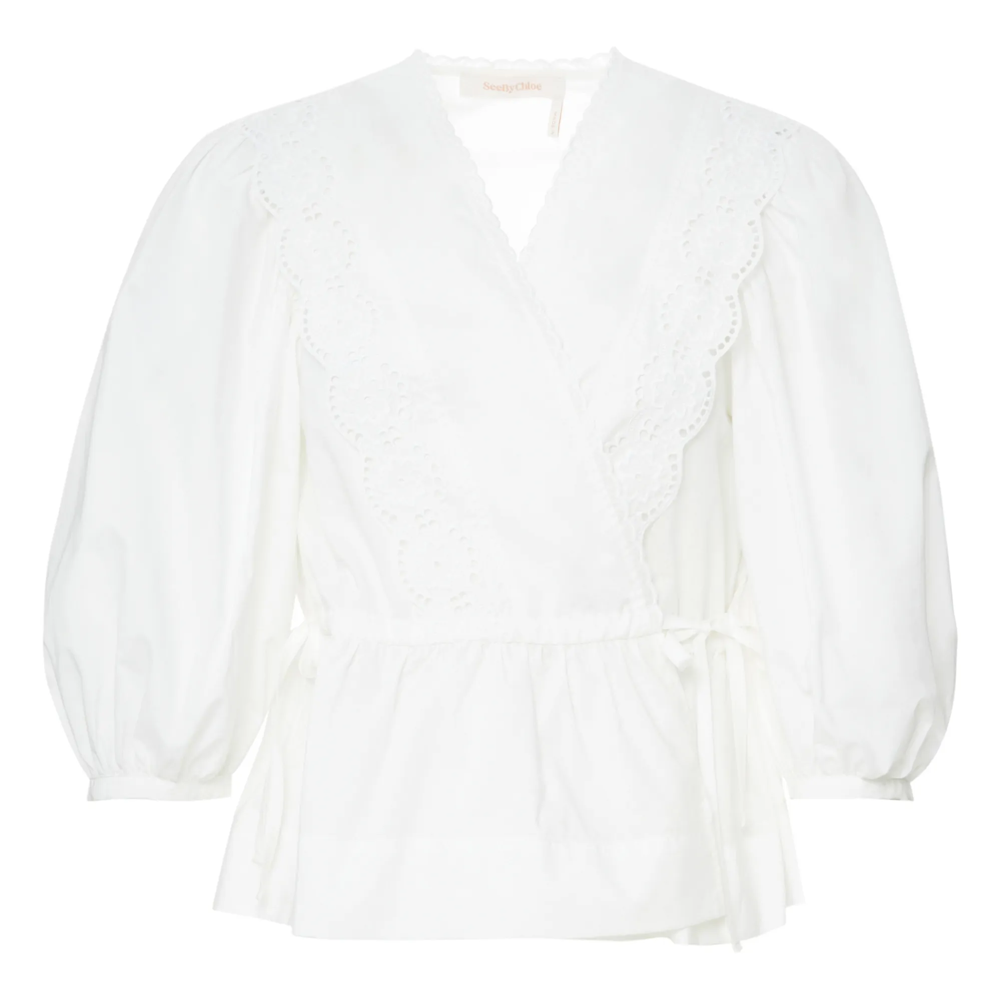 See By Chloé White Wrap-Over Blouse