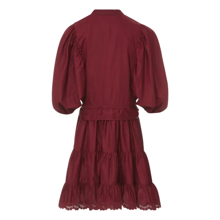 Kleid mit Rüschen | Burgunderrot- Produktbild Nr. 7