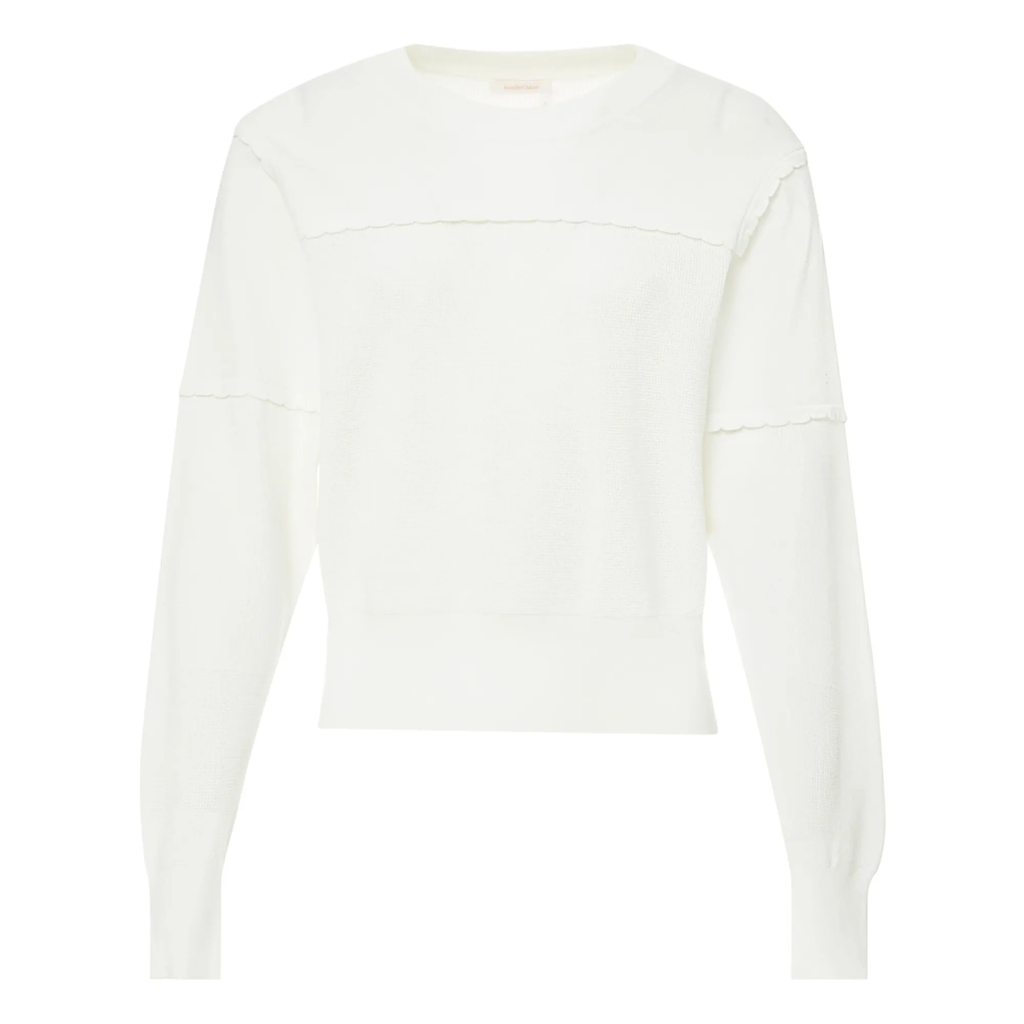 See By Chloé White Scalloped Detail Jumper