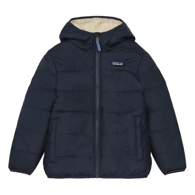 Reversible Recycled Polyester Fleece Jacket | Navy blue