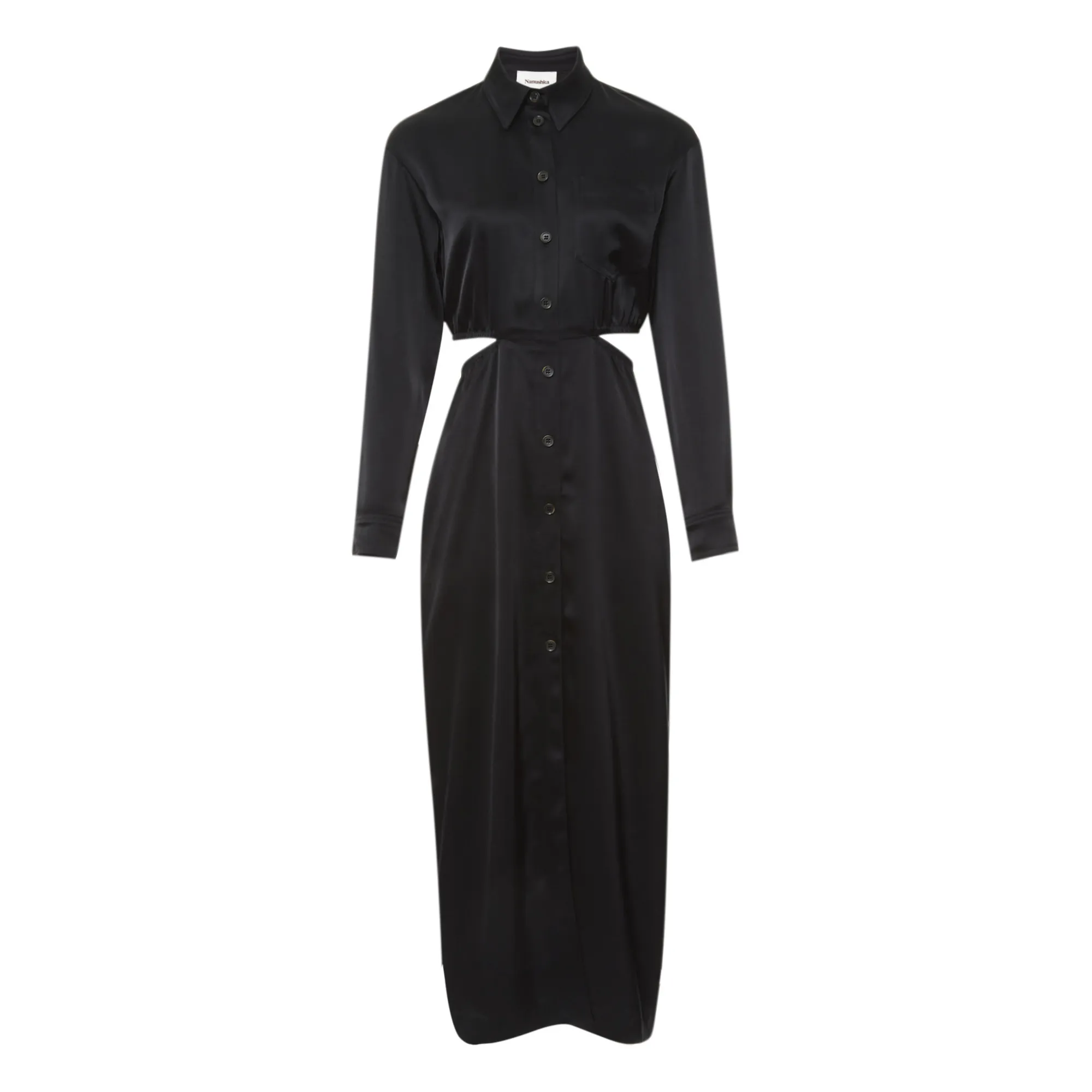 Nanushka Black Noor Satin Dress