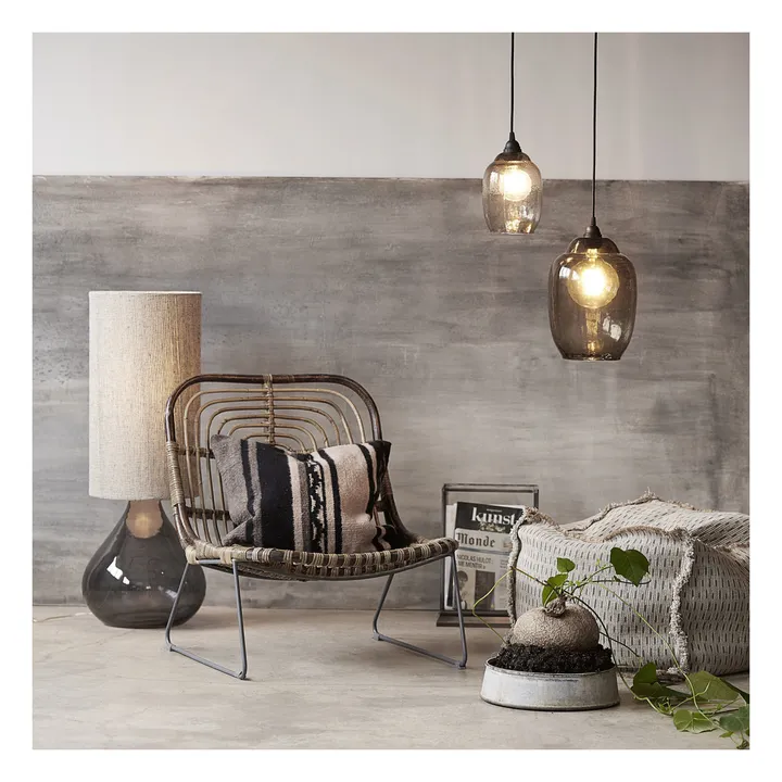 Fauteuil Kawa en rotin, piètement en métal- Image produit n°1