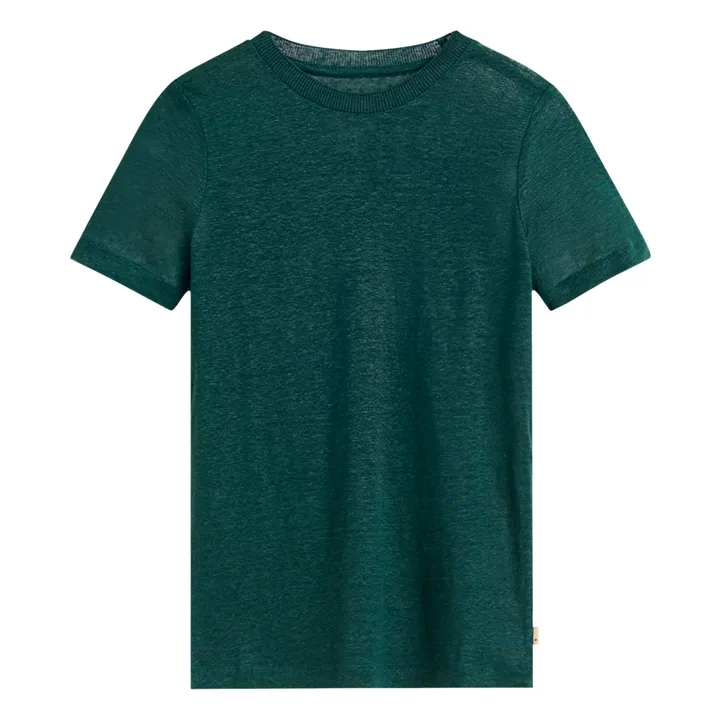 T-shirt in lino Mogo | Verde- Immagine del prodotto n°0