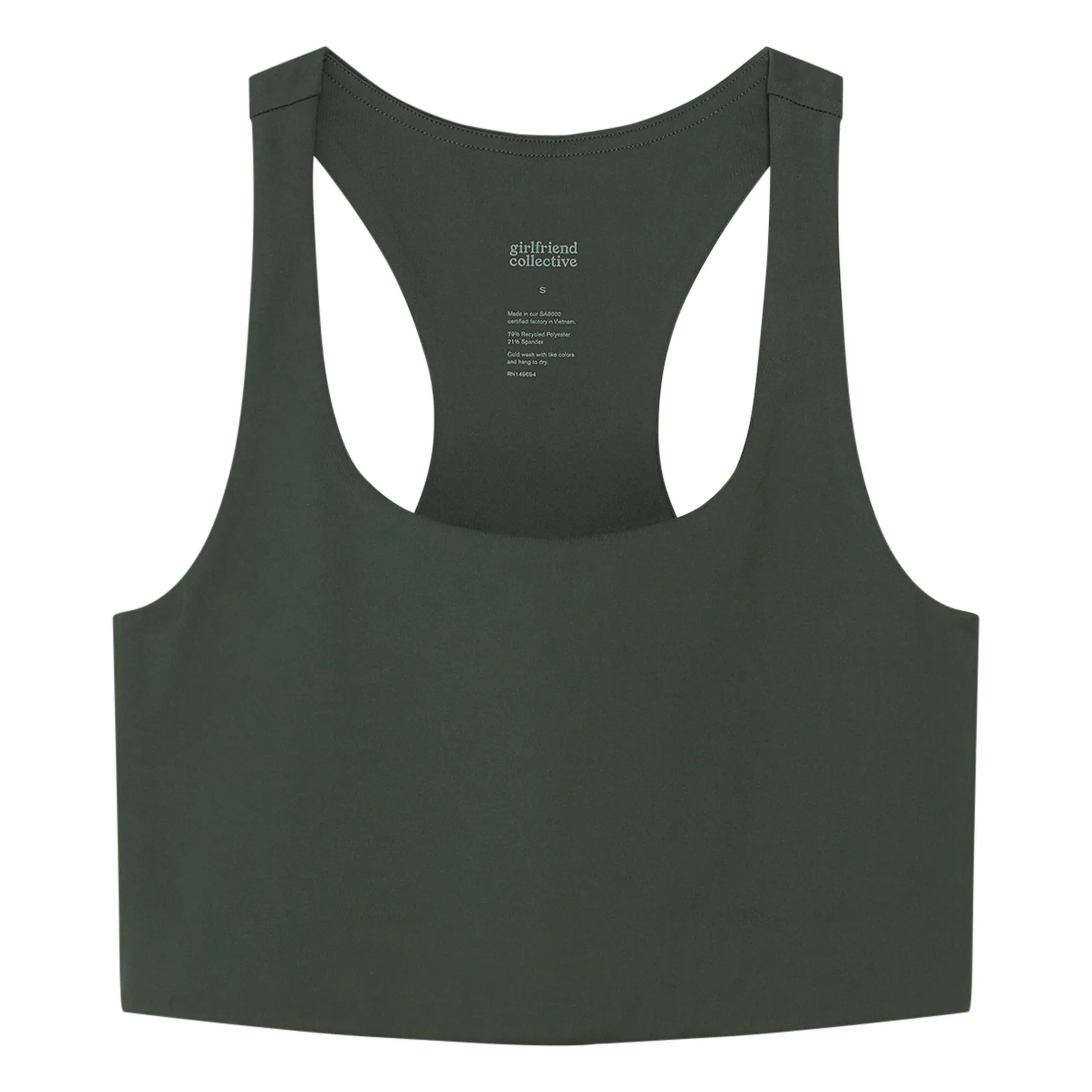 Girlfriend Collective Green Paloma Crop Top