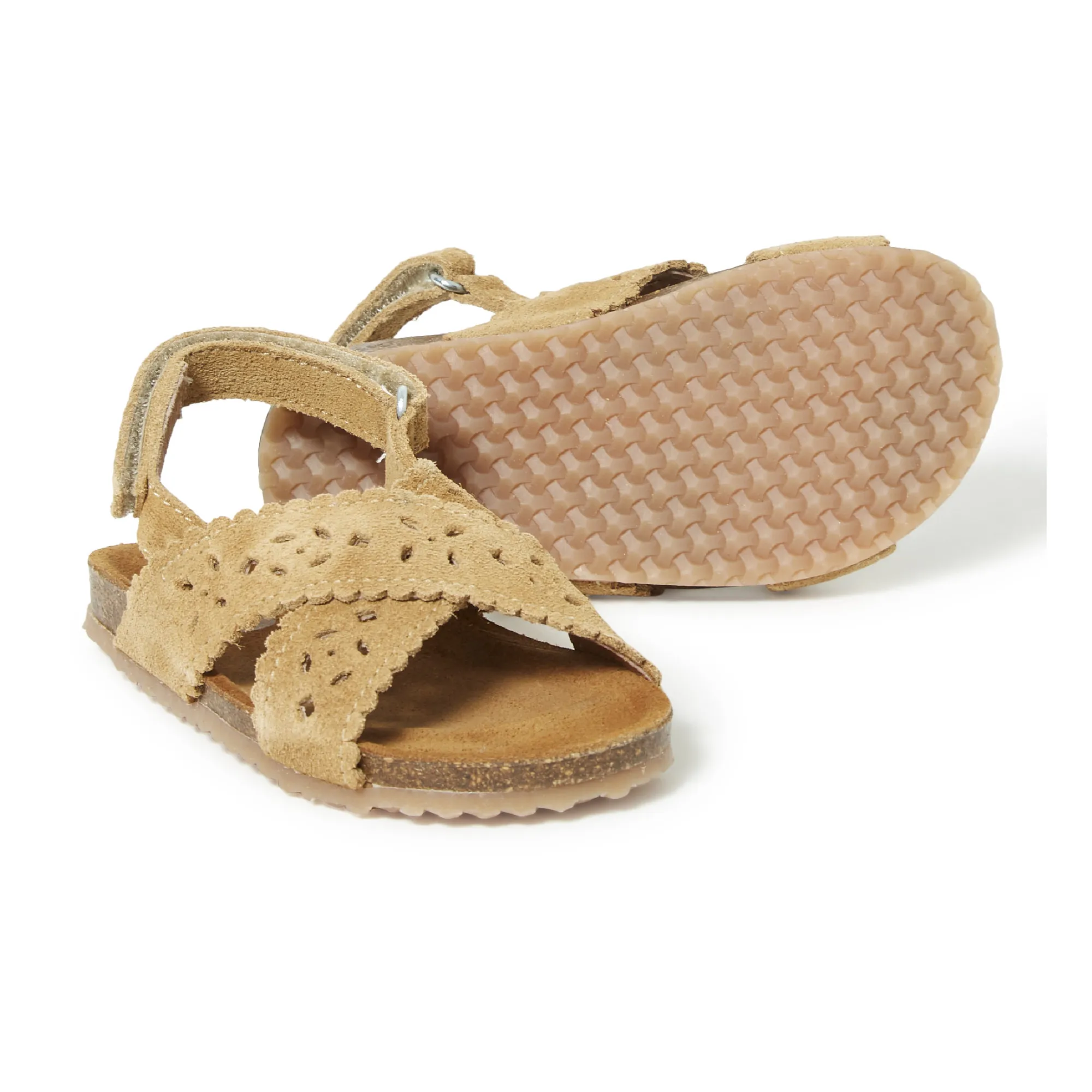 Two Con Me - Crossed Openwork Sandals | Camel- Product image n°3