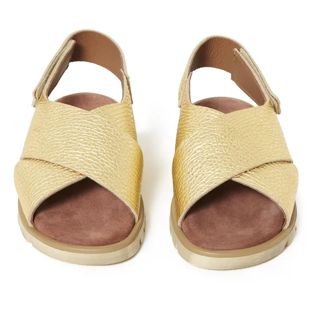 Crossed Sandals | Gold