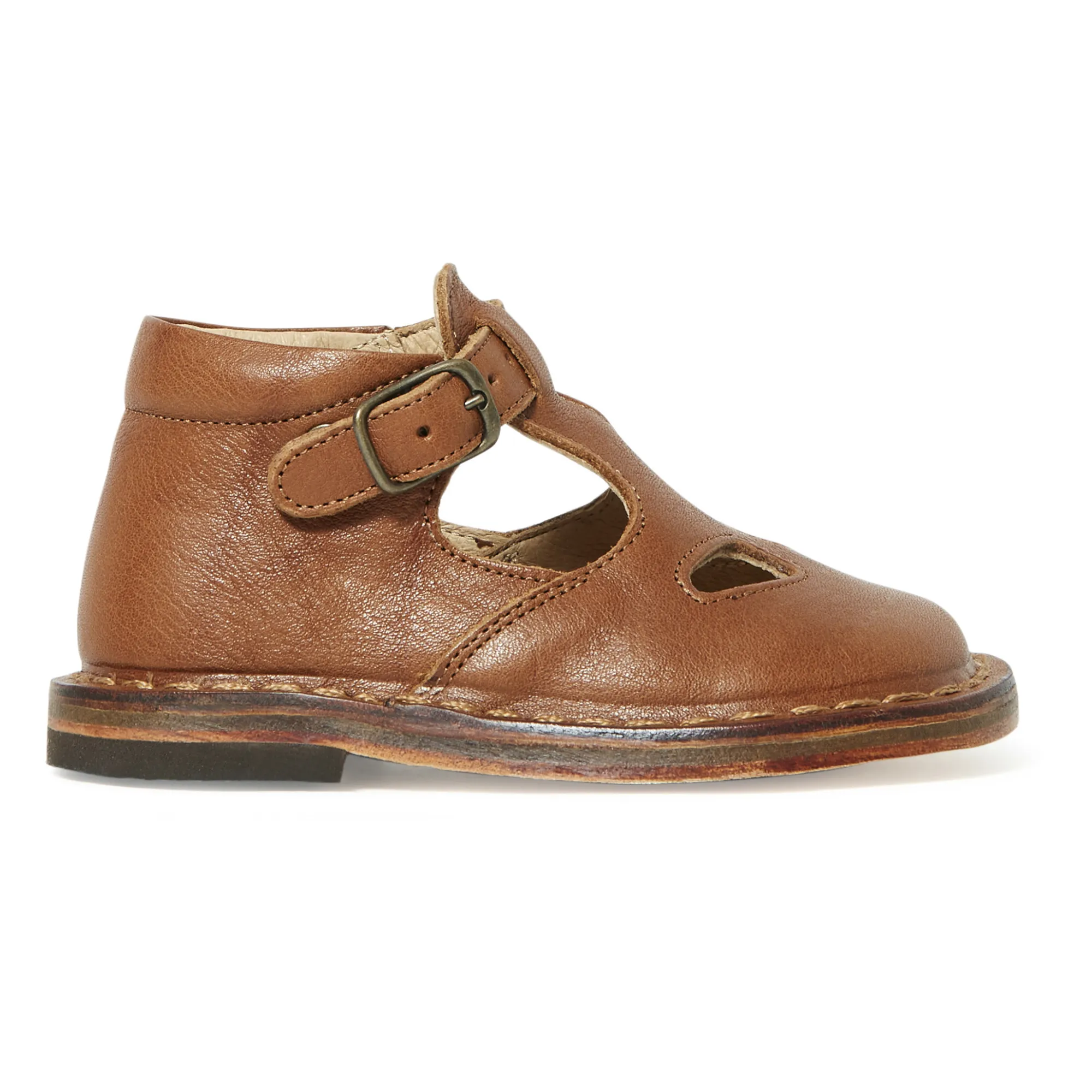 Pèpè Camel Leather Mary Janes