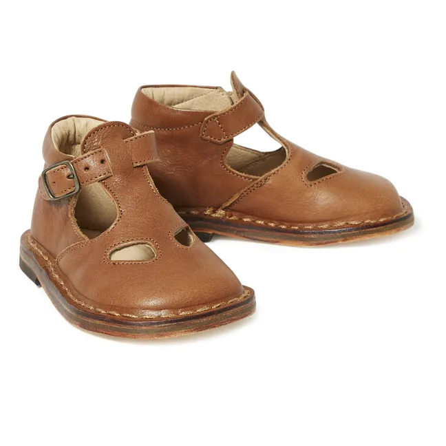 Leather Mary Janes | Camel