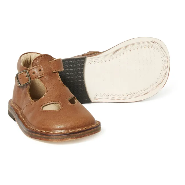 Leather Mary Janes | Camel