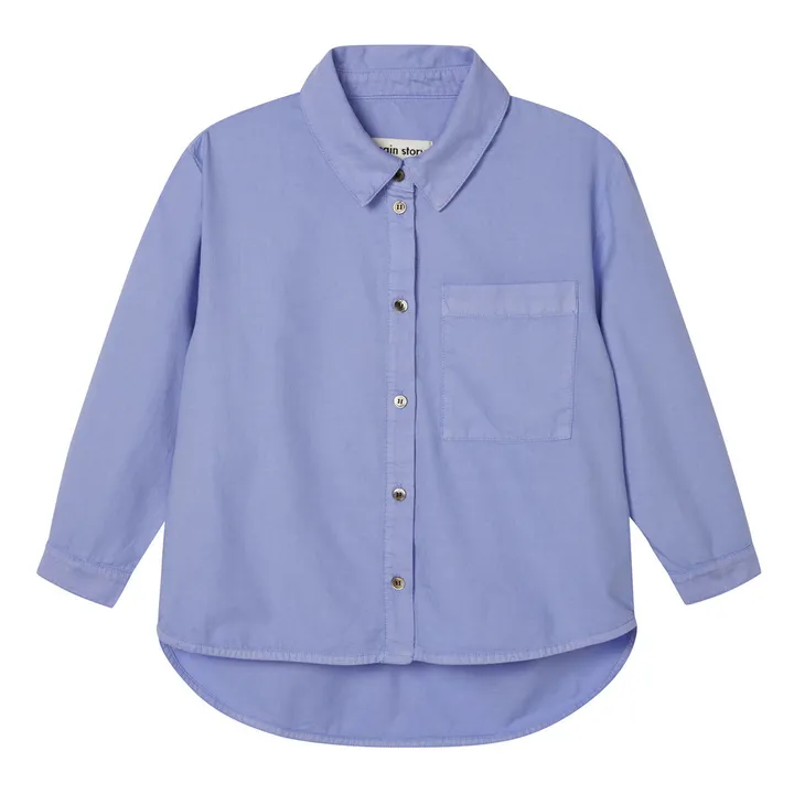 Oversized Organic Cotton Shirt  | Blue- Product image n°0