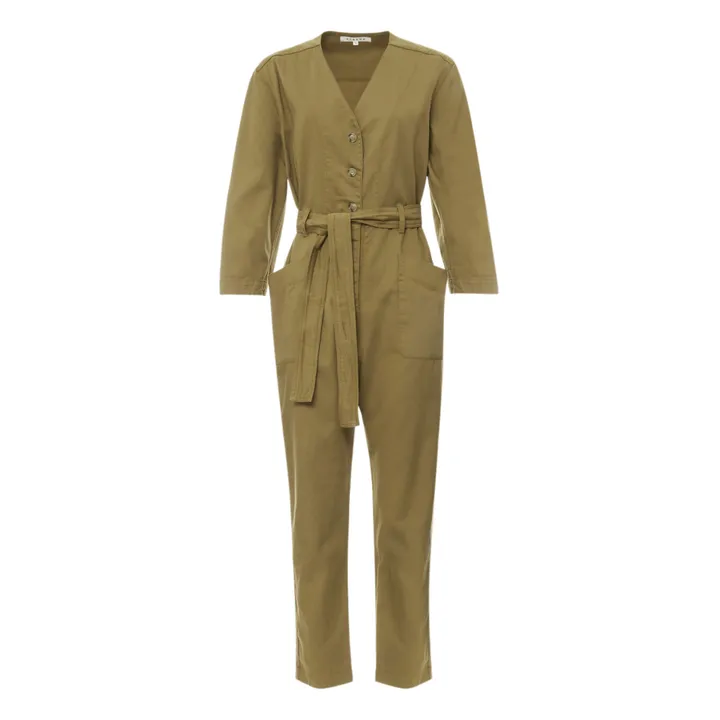 Tyra Cotton Twill Jumpsuit | Khaki brown- Product image n°0