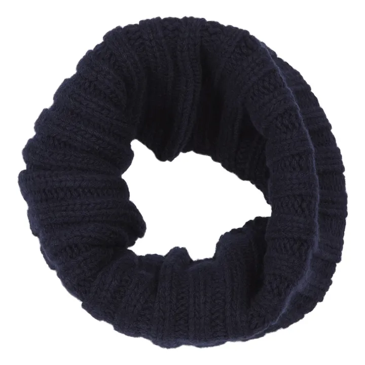 Bufanda de lana de merino | Azul Marino- Imagen del producto n°1