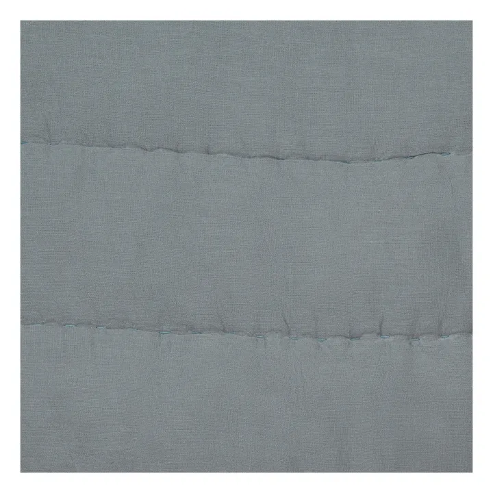 Steppdecke handgestickt aus Baumwolle | Graublau- Produktbild Nr. 7