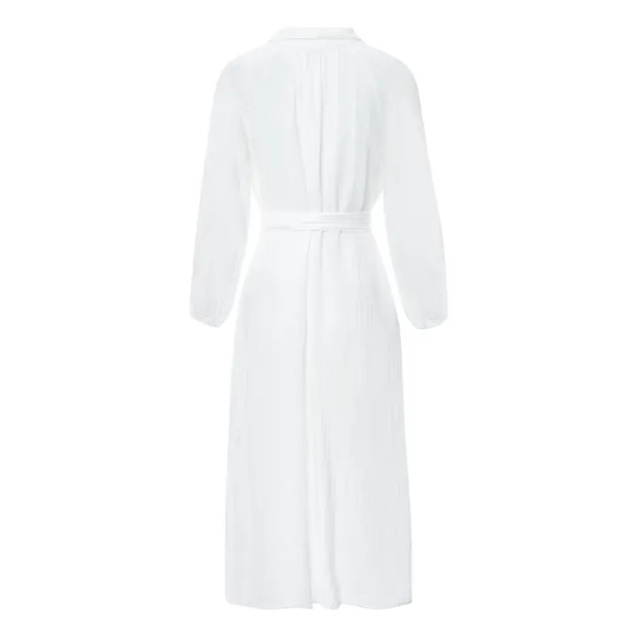 Vestido Lexx Gaze de algodón | Blanco- Imagen del producto n°5